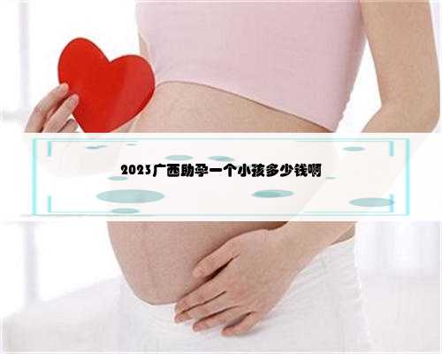 2023广西助孕一个小孩多少钱啊